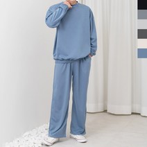 남자 호킨스 맨투맨와이 드바지 세트 남성 의류 트레이닝 밴드 팬츠 면바지 와이드