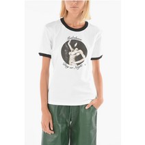 MISBHV MAXI 프린트 프론트 슬림 핏 CREW-NECK 티셔츠 121W124 0 WHITE