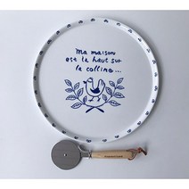 [mamaison] 마메종 마드모아젤 27cm 피자 접시 (피자 커터 포함) mame023, 단품 mame023
