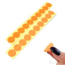 주황색 원형 보슬이 벨크로 접착식 테이프