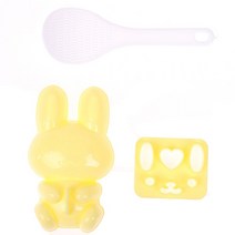 다이소무스비틀 주먹밥만들기 DIY 귀여운 미소 샌드위치 도구 3 개스시 노리 쌀 금형 장식 커터 도시락 메이커, 02 Yellow