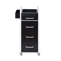 고급형 미용실 원목 츄레이 미용실트레이 미용 웨건, 프리미엄 철제 컷트 츄레이 BLACK