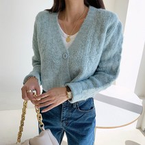 하이데일리 파스텔 크롭 울가디건