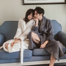 현hui_커플가운 샤워 호텔목욕 극세사 수면 결혼선물♥hui, ♥hui화이트 L