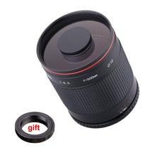 dslr 렌즈 어댑터 500mm f/8.0 카메라 망원 수동 미러 렌즈 + T2 마운트 어댑터 링 캐논 니콘 펜탁스 올림푸스 소니 A6300 A7RII DSLR, 06 Macro 4/3