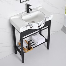 간이 카운터 세면대 싱크대 욕실 하부장 탑볼 세면장, 55cm(흑사슴)