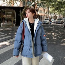 Guihuatu-캐주얼 후드 다운 코튼 패딩 숏 파카 버블 코트 및 재킷 여성용 두꺼운 외투 오버사이즈 겨울