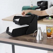 ForU1 매장 무인카페 오피스 냅킨 빨대 2단 디스펜서 소품보관 탕비실 단디스펜서, 단품