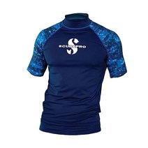 스쿠바프로 남성 UPF 50 반팔 래쉬가드, Blue, Large