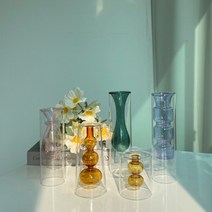 지그시 북유럽 이중 레이어드 이케나바화병 튜브화병 버블 인테리어 꽃병, 이중컬러화병B타입, 라이트그린