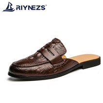 RIYNEZS 인조가죽 사무실 슬리퍼