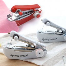 휴대용 수동 미니 재봉틀 핸드형 가정용 수선 미싱기 봉제기 한땀 바느질 소형 색상 랜덤, 상세페이지 참조