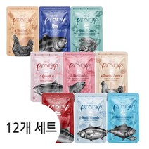 프라미 고양이 습식 파우치 70g 12개 고양이 기능성 간식 키튼 어덜트 시니어, 어덜트 중성화(참치+연어) 12개