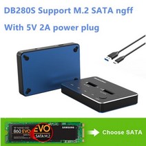 외장하드 HDD SSD 케이스 m2 ssd 외장 케이스 ssd m2 NVME/NGFF 케이스 SSD 인클로저 타입 C SSD Hdd 도킹 스테이션 USB C 클론 기능, 07 DB280S-M.2 SATA