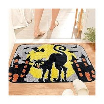 할로윈소품 할로윈용품 할로윈 욕실 러그 검정 고양이 성 욕실용 목욕 매트 가정용 장식용 농가용 미니 스몰 부드러운 귀여운 예쁜 감성 장식 미끄럼 방지 16x24인치