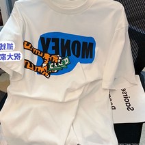 도매 호년 만화 프린트 순면 반팔 상의