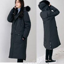 여성 오리털 야상 롱패딩 데일리 후드 패딩점퍼 겨울 블랙 M L