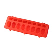 1Pc 더블 행 16 구멍 가금류 지상 피더 플라스틱 대합 조개 먹이 치킨 그루브 농장 사육 용품, [01] Red