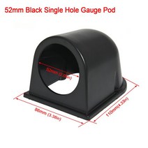 속도측정기단일 게이지 홀더 52mm 2 "게이지 미터 포드 맞는 자동 타코미터 연료 대시 마운트 탄소 플, 01 Black