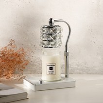 캔들백화점 높이조절 루시드 캔들워머 실버화이트+소이캔들 370g세트 파인유칼립투스, 루시드(실버), 화이트웨딩, 370ml