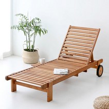 마켓비 KEMIE 원목 썬베드 체어 원목소파 이동식 펜션 야외 테라스 안락 의자, 상세페이지 참조