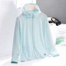 FANSYLI 여성 래쉬가드 후드 아이스 래쉬가드 긴팔 얇은 자외선 차단 코트 W3F2602