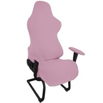 식탁의자리폼 천갈이 가죽교체 게임 slipcover stretch seat chair cover for leather 컴퓨터 안락 경주 ruffled gamer 의자 커버, 라이트 핑크