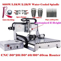 우드카빙 DIY CNC 6040 목재 밀링 머신 스테인레스 스틸 조각 라우터 4 축 3 축 USB 알루미늄 조각기 3040 3020 22kw 15kw 800w, 4.30x20cm 800W  4Axis Z Increa