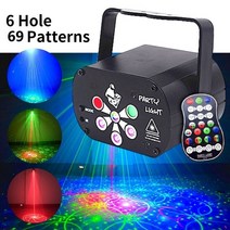 레이저 빔 프로젝터 캠핑용 단초점 샤오미 미니 rgb mini led dj disco laser light usb led uv sound party disco light for, 6홀 69패턴, USB 충전식