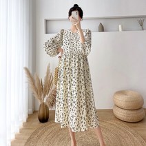 만삭촬영 원피스 임산부 드레스 주수원피스 의상 백 보우 DotPuff Sleeves 출산 복장 임신 한 여성을위한