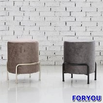 Foryou497 홈카페가 로망이라면! 골드라인 벨벳 스툴 의자 원목 야외 인테리어, 그레이, 상세페이지 참조