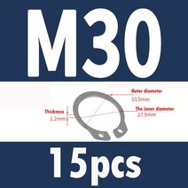304 스테인레스 스틸 샤프트 스냅 링 A 형 카드 M3-M72 2-200 개, 28 15pcsM30