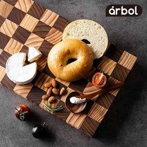 아르볼 아르한 엔드그레인 뉴송 탄화목 오일함침 플레이팅 원목 나무 도마