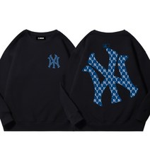 남녀공용 맨투맨 후드티 기모 데일리 캐주얼 커플 스웨터 긴팔 티셔츠 MLB 양키즈 로고