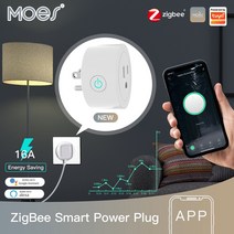 스마트홈 지그비 MOES ZigBee Tuya 소켓 전원 플러그 16A 스마트 라이프 앱 무선 소켓 콘센트 Zigbee Mush 에너지 모니터 타이머 Alexa Google US, 03. 2PCS US Plug