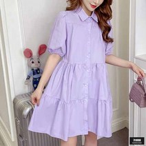 가바바 여성 셔츠원피스 컬러별로 소장하기 카라넥 벌룬소매 캉캉 미니원피스 G53889