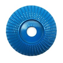 16mm 22mm 보어 85mm 샌딩 나무 조각 도구 연마 디스크 나무 그라인딩 연마 휠 앵글 그라인더 용 로터리 디스크 도구, 16mm 보어, 파란색