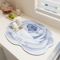 프론다 식기 건조 드라잉 매트 규조토 디자인 패드, 퍼플