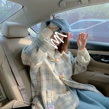 해외 수입 여자 코디 고등학생코트 복고풍 코트 롱코트 떡볶이 롱코트 떢복이코트 여성 더플 코트 떡볶이 코트