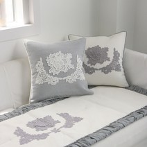 리치 레이스 인견 사각 쿠션 50x50 2colors, 커버, 샤인아이보리