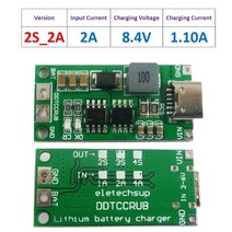 2S 3S 4s 유형-C ~ 8.4V 12.6V 16.8V 스텝 업 부스트 리포 폴리머 이온 충전기 모듈 11.1V 18650 배터리용, 02 2S 2A