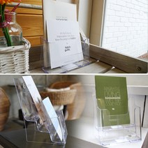 4종 택1 계단식 카달로그 꽂이 A5 아크릴 홍보물 책자 팜플렛 브로셔 행사 투명 거치대 카다로그 스탠드, 1단