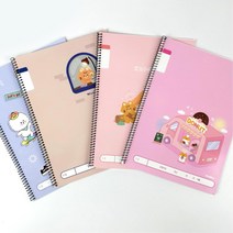 초등생 넓은칸 대용량 좌철 스프링 노트 신학기선물 쓰기연습 선물, 혼합
