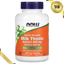 나우푸드 밀크씨슬 추출물 300mg 200 캡슐 식물성 민들레 비건 밀크시슬 아티초크