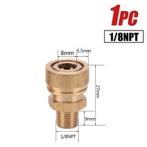 서바이벌게임 전술게임 PCP 페인트 볼 1/8BSPP 수 빠른 분리 구리 8mm 공기 리필 1/8npt 커플 링 M10x1 커, 10 NPT male QD