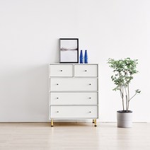 동서가구 LV 넬리 600/800 깊은서랍장 6종, 05. 800 4단 5칸 서랍장 화이트(919965)