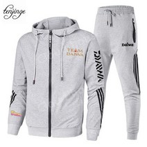 남성용 DW 스포츠 수트 야외 패션 낚시 후드 재킷 탄성 허리 조절 바지 다이와 낚시 의류 2023 가을, E