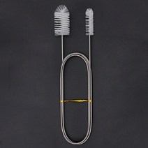 어항 수족관 열대어 애완용 155cm 더블 엔드 호스 파이프 청소 브러시 ​​스테인레스 스틸 구부러진 튜브 물 공기 튜브 브러시 물고기 탱크 액세서리, 하얀색