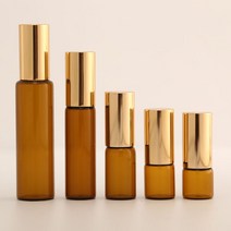 1 개/몫 2ML 3ML 5ML 10ML 롤 유리 병 앰버 유리 에센셜 오일 병 얇은 유리 병 샘플 테스트 병, 05 10ml_02 Gold cap