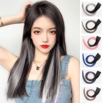 시크릿 투톤 헤어 브릿지 트윙클 붙임 머리 피스 발레아쥬 옴브레 부분 가발, 투톤라이트그레이